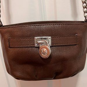 Michael Kors brown cross body leather bag